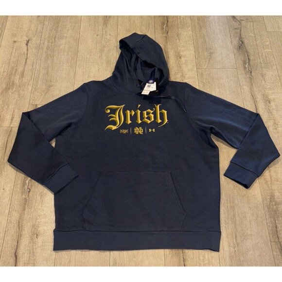 Men's Under Armour Navy Notre Dame Fighting Irish 2024 Shamrock Series Size 2XL - Picture 4 of 5